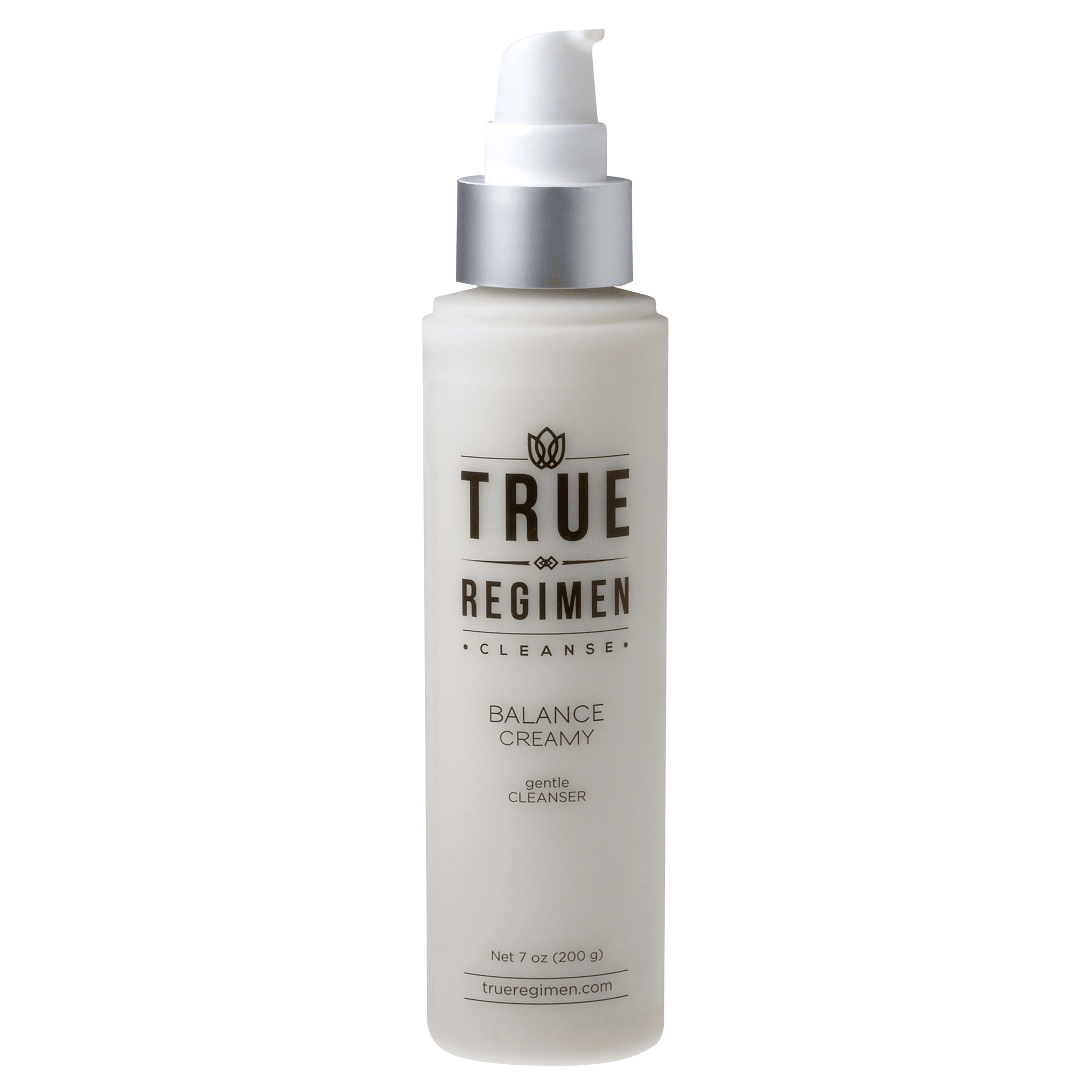 True Regimen Balance Creamy Cleanser tube shown without cap on a clean white background