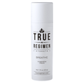 True Regimen Breathe oxygenating moisturizer in a frosted glass bottle with cap on a clean white background