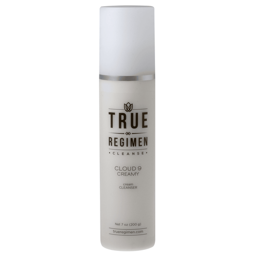 True Regimen Cloud 9 Creamy Cleanser in a white tube with cap on a clean white background
