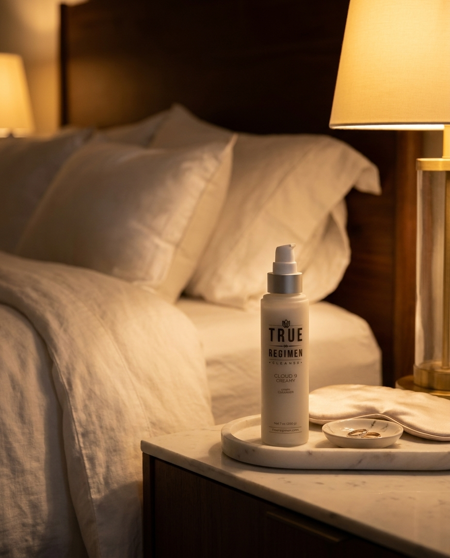 True Regimen Cloud 9 Creamy Cleanser lifestyle close-up highlighting the hydrating cleanser for normal to dry skin